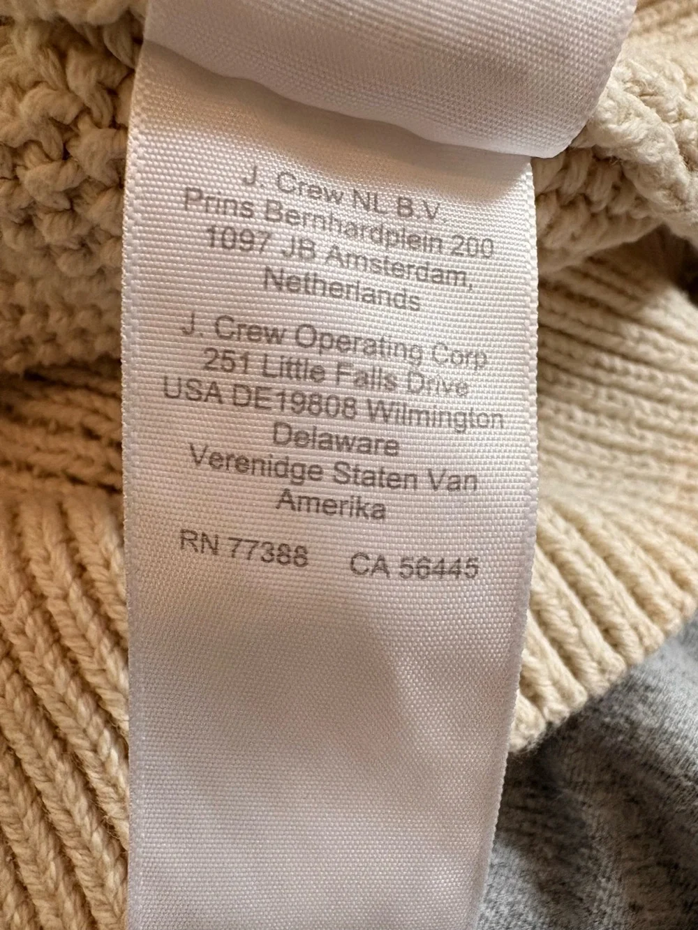 J. Crew 100% cotton
